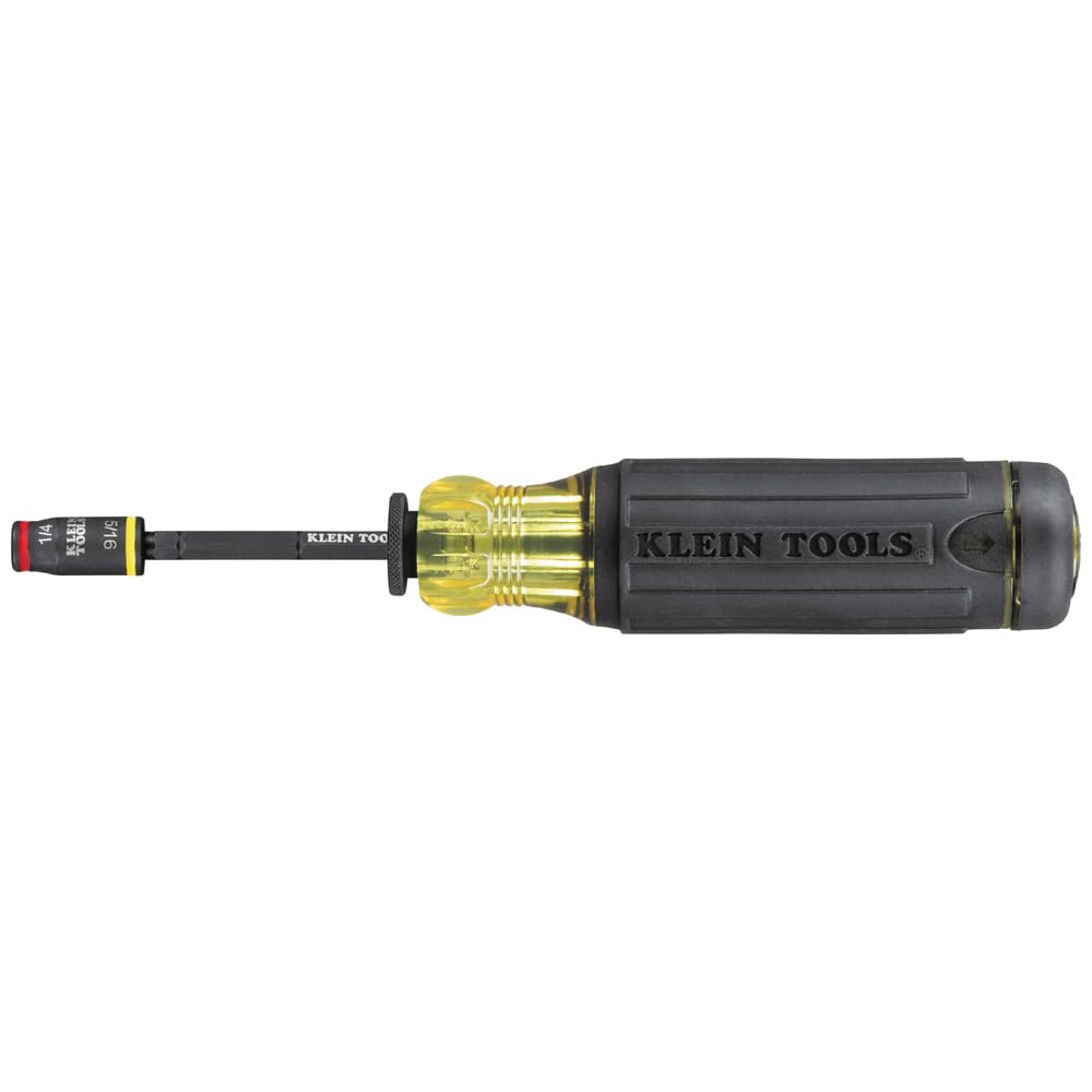 Klein Tools Cacciavite 32304, cacciavite regolabile 14 in 1 con presa a ribalta, driver e punte HVAC, resistente agli urti