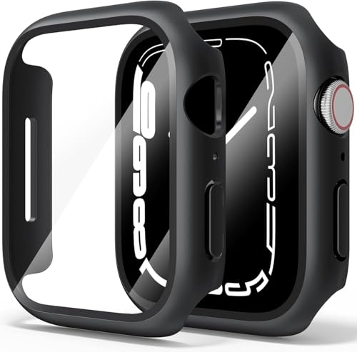 【2 Pièces】 Yisica PC Coque pour Apple Watch 45mm Series 9/8/7 avec Protection Ecran en Verre...