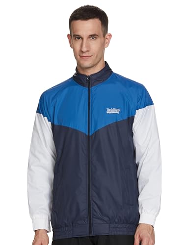 Image of The Indian Garage Co Men Regular Fit Colorblocked Wind Cheater