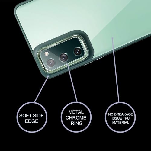 Image of A rtistque Ultra Hybrid Clear Back Cover Case for Samsung Galaxy S20 FE | Drop Protection | Transparent | Smooth TPU Sides - Green