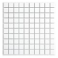 Tenedos RC 1x1 White Glossy Porcelain Mosaic Tile – Square Sheet for Bathroom Walls, Showers, Floors, Kitchen Backsplash, Pool and Entryway (1 Sheet)