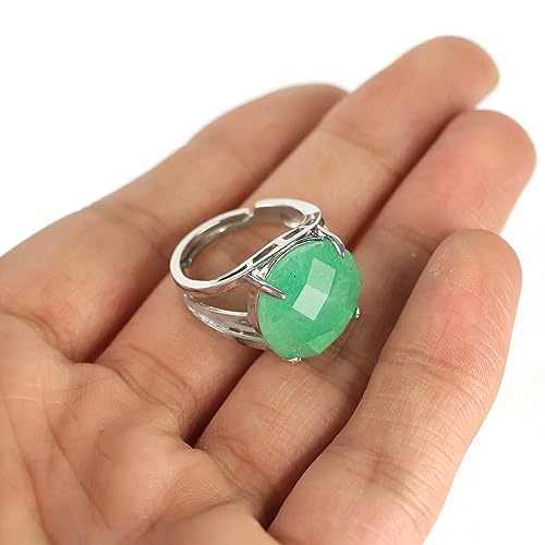 Image of Reiki Crystal Products Adjustable Rings, Round Cutting, Amethyst, Black Tourmaline, Goldstone brown, Green Jade, Lapis Lazuli, Opalite, Red Jasper, Rose Quartz, Tiger eye, Gemstone Ring
