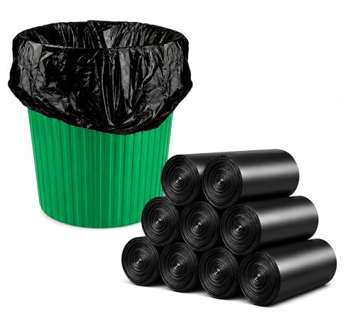 Image of Small Black Garbage Bags 17x19 Inch Trash Bags for Dry & Wet Waste, 270 Bags (9 Roll)