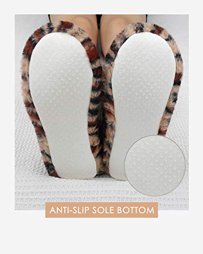 Image of DICUIRD Womens Thick & Warm Slipper Socks with Grippers - Christmas House Slippers