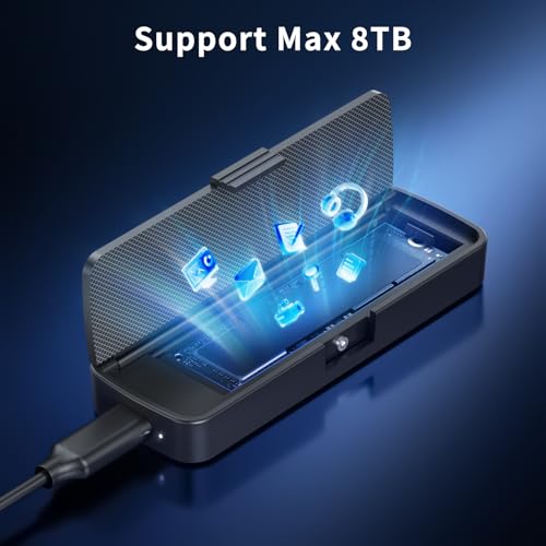 FIDECO M.2 NVMe SSD Enclosure, M.2 NVMe to USB Adapter, USB 3.2 Gen 2 (10Gbps) SSD Reader for M & M+B Key NVMe SSD, Support UASP and Trim, Tool-Free Installation, Sandwich Style Design - Image 8