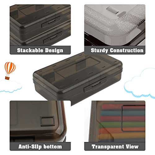 Caixa de lápis, estojo transparente de grande capacidade, 1 estojo de lápis rígido, caixa de giz de