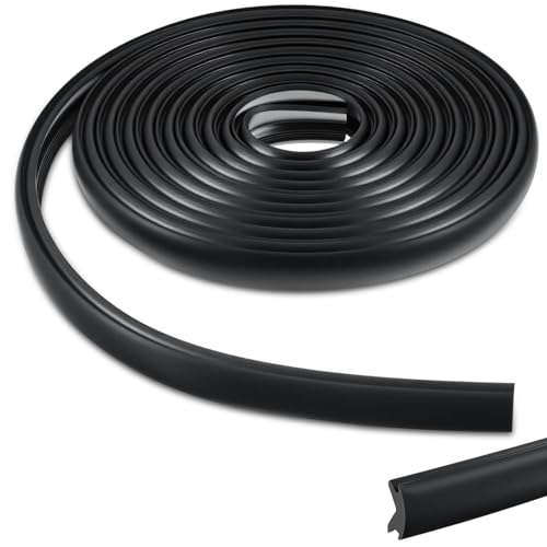 Beeveer 50.85 Feet Boat Rub Rail 5/8 x 5/16 Flexible Rub Rail Vinyl Insert for Boats Black Bumpers Replacement for Boats