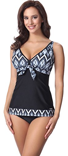 Preisvergleich Produktbild aQuarilla Damen Tankini AQ107(Schwarz / Weiß, 40)