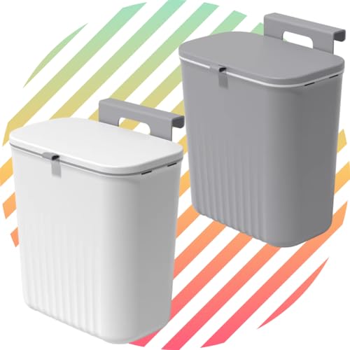 Lixeira Suspensa Pendurável Tampa Retrátil Cozinha 9l Pia Cesto Suporte Inteligente Chão Armário Pendurar Branca Cinza (Branca)