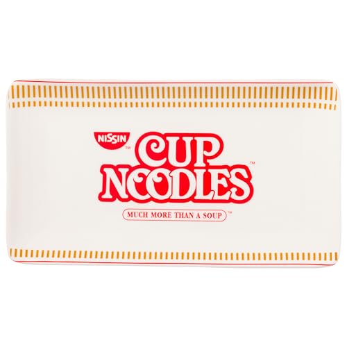 Image of Silver Buffalo Nissin Cup of Noodles Logo Ceramic Sushi Set with Dipping Sauce Dish and Matching Chopsticks
