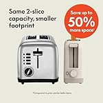 bella 2 Slice Slim Toaster, Fits-anywhere™ Kitchenware, 6 Setting Shade Control with Reheat & Cancel Buttons, Removable Crumb Tray, 10” Long Slot, Anti Jam & Auto Shutoff, 900 Watt, Oatmilk - Image 2