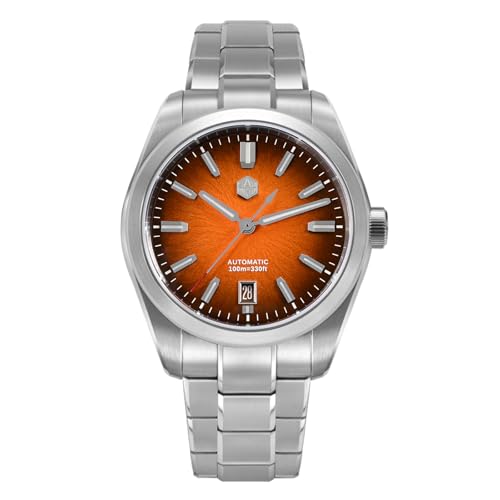 San Martin Men Watch SN0144-GX 9015 Automatic Mechanical Movement Sapphire Glass 10 Bar Diving Watch for Men (Brown Dial 36mm)