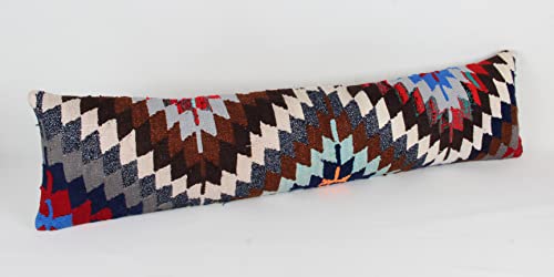 King size kilim pillow cover 12x47 inch Handmade lumbar oriental Kilim pillow Bedding Organic Oblong Accent Cushion Cover Huge twin extra Long pillow