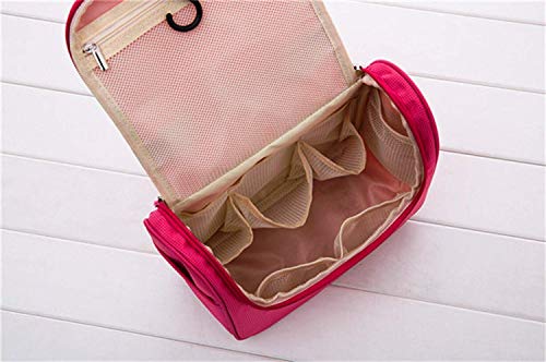 Image of KUKLAR Premium Hanging Travel Toiletry Bag for Women and Men - Mens Travel Bag Toiletry with Expandable Compartments and Detachable TSA Friendly Clear Pouch (Pink)