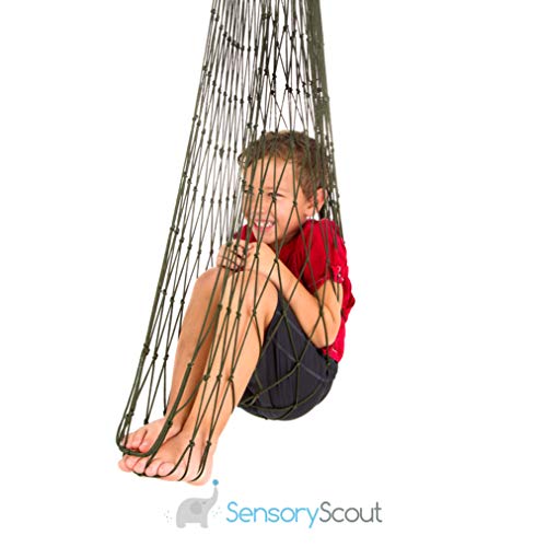 Sensory Swing Seat And Mesh Hanging Hammock Chair, Comforting Personal Space Promotes Stress And Anxiety Relief For Adhd Or Emotional Distress, Indoor Or Outdoor #TOP1