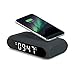 mooas Qi Wireless Charging Slim Mirror Desk Clock (Charcoal Gray), Compact Digital Alarm Clock with USB Port, Wireless Charger for iPhone 8/8+/XS/XR/11/11Pro, Airpods, Samsung Galaxy S8/S9/S10