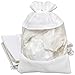 TheDisplayGuys - 12-Pack 7.5â€ x 11.5â€ Linen Burlap & Organza Gift Bags with Adjustable Drawstring - Perfect for Party Favors, Presents, Samples & Treats - White, X-Large