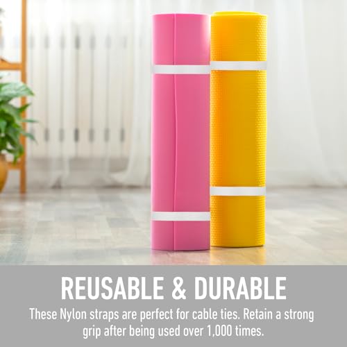 Image of 3PCS Hook and Loop Roll Double-Sided Straps Self-Gripping Tape Fastener Roll Cut to Length Quick Wrap Cable Straps Reusable Multi-Purpose Wrap Fasteners for Home Office Fastening Storage