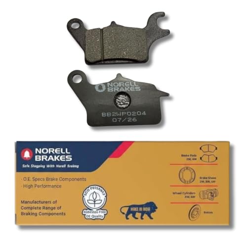 Image of NORELL 8906219820816 Front Disc Brake Pad Set (01 Set) Compatible with Yamaha Ray ZR & Yamaha Alpha | Premium Front Brake Pads Replacement | High Performance Disc Brake Pad Set