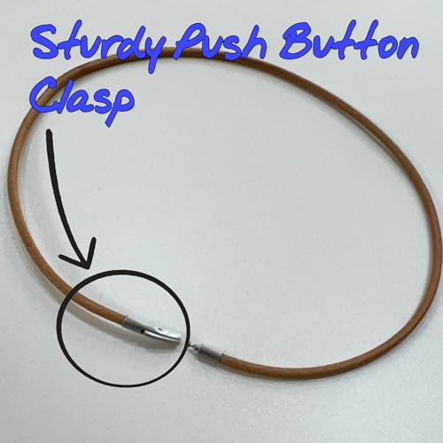 Genuine Leather Necklace for Men & Women - Unisex Handmade Choker with Secure Push-Button Clasp - Minimalist Leather Cord Jewelry in Gift Box2