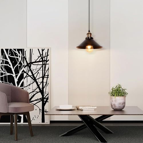 Chandelier e27 noir mat en aluminium | Suspension luminaire industrielle
