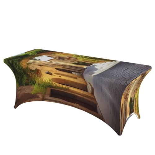 Nappe de table extensible élasthanne infroissable pour masquer les tables de buffet usées - 2