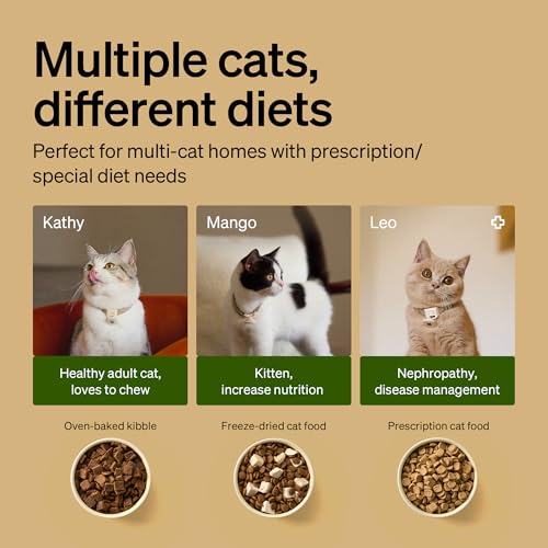 Image of PETLIBRO RFID Automatic Cat Feeder, Collar Tag Activated Personal Meals, 5G Wi-Fi Multiple Cats Feeder for 3 Cats, App Control Cat Food Dispenser for Pets with Different Diets