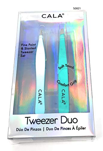 Cala Soft touch mint tweezer duo