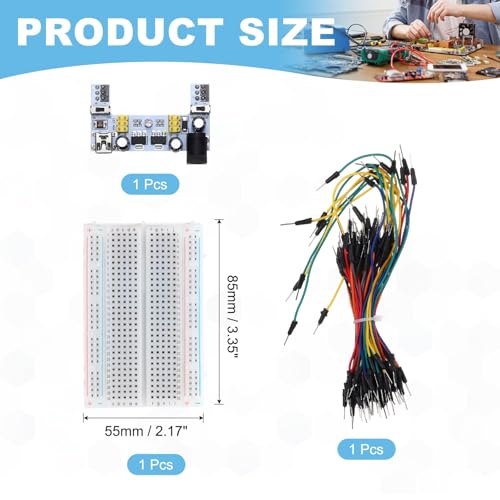 Kit de platine d'expérimentation 400 points avec 2 modules d'alimentation