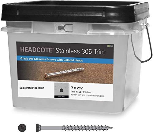 Trim Screws - #7 x 2-1/4" - #38 Black - 3000 pc Pro Pack - 305 Stainless Steel