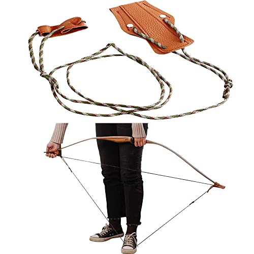 SOPOGER Archery Stringer Recurve Bow Stringer Tool Longbow Stringer Tool to Install Bow String Easily Archery Bow Stringer for Recurve Bow Accessories (Brown)