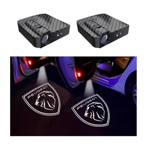 2 Piezas Dos Paquetes Luz para Puerta de Coche para Peugeot 2008 II 2019-2023, Luces Led de Bienvenida Led Coche Interior Proyector Led Puerta Coche
