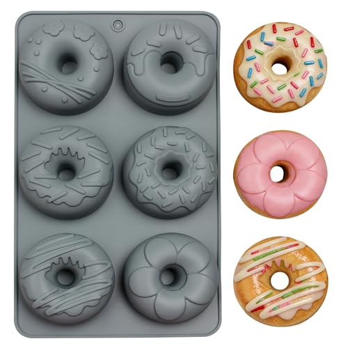 Fchil Silicone Donut Mold for Baking 6 Cavity 27.5 x 17cm