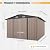 Aoxun 10x12FT Shed with Floor Galvanized Steel Outdoor Storage Shed (Brown)