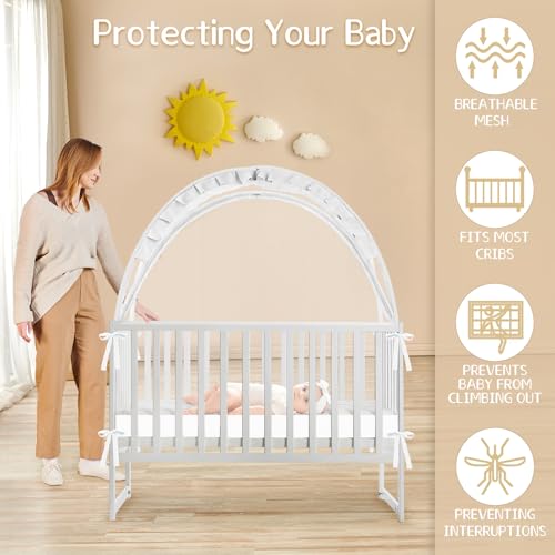 Crib Tent with Self-Locking Zipper