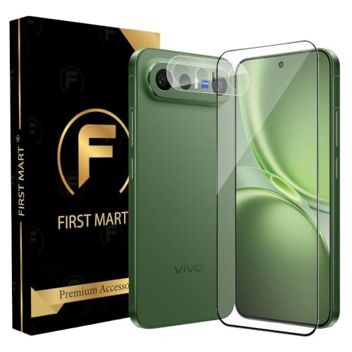 Image of FIRST MART Tempered Glass for Vivo X300 FE with Clear Camera Lens Protector & Installation Kit | HD Clear, Edge-to-Edge, Scratch Resistant, Case-Friendly | Pack of 1