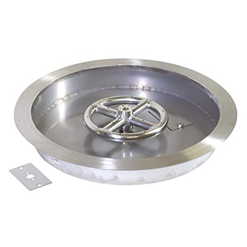 Celestial 13" Round Drop-In Fire Pit Pan W/ 6" Burner, Stainless Steel, 48,000 Btu, Natural Gas Or Propane, For Easy Installation In Diy Outdoor Gas Fire Pits #TOP11