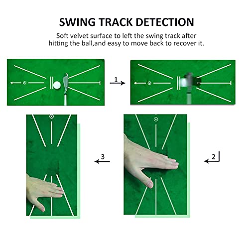 Zwbfu Tapete de treinamento de golfe Detecção de balanço Tapete de rebatidas Mini Golf Prática de tr
