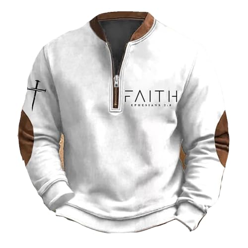 Men's Faith Print Casual T-Shirt Faith Ephesians 2 8 Pullover