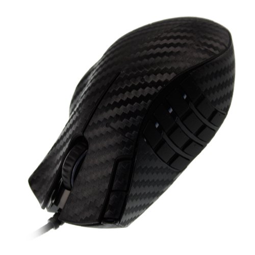 Skinomi Black Carbon Fiber Full Body Skin Compatible With Razer Naga (Full Coverage) Techskin Anti-Bubble Film #TOP5
