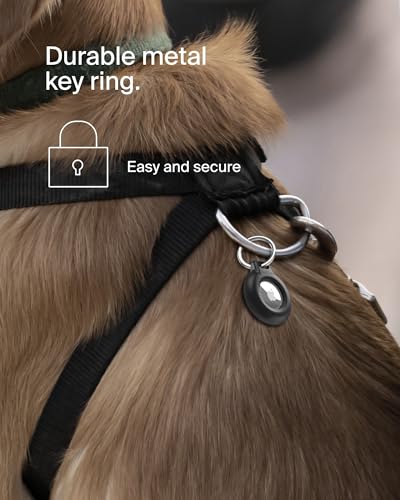 Image of Belkin Waterproof Apple AirTag Secure Holder with Key Ring, Durable Scratch-Resistant AirTag Case, Protective AirTag Keychain Accessory for Keys, Pets, Luggage, Backpacks, and More - Black