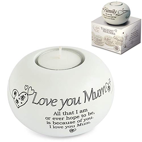 Said with Sentiment 7330 Sentiment Tealight Holder Love You Mum