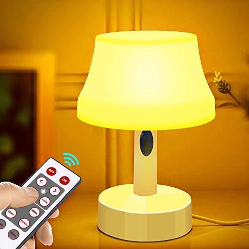 Zeefo Led Night Light, Portable Simple Design Nursery Lamps, Remote Control Battery Powered Dimmable Table Lamp With Timer Function For Bedroom cover