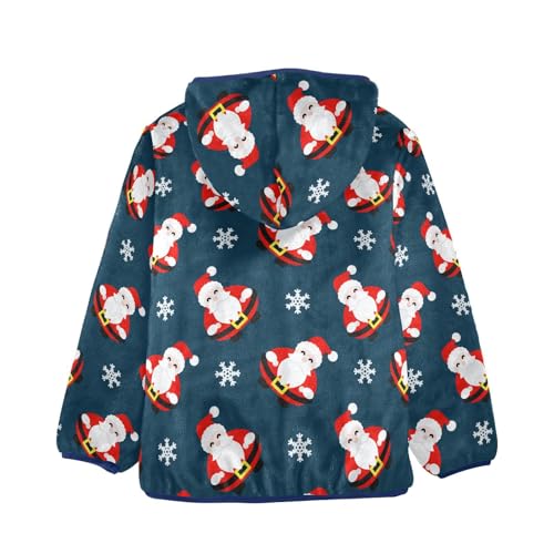 CaTaKu Boys Fleece Jacket Zip Up Hoodie Santa Claus Snowflake Toddler Kids Fall Winter Jacket for Boys 3-10Y2