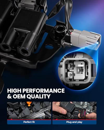 Image of KAX Ignition Coils & Spark Plugs Set Fit for Hy Elantra 2003-2006 | (w /tool) Spectra 2005-2009, Tucson 2005-2009 2.0L, Spectra5 2005-2009, Sportage 2005-2007 2.0L, Tiburon 2003-2008 2.0L UF419