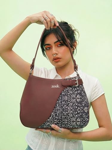 Image of ZOUK Ira Handbag | Stylish Women's Handbag | Luxury Shoulder Bag for Women | Trendy | Fancy Ladies Handbags | Small Purse for Events | Water-Resistant