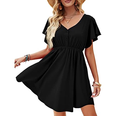 Beluring Casual V Neck Short Sleeve Dress Cover