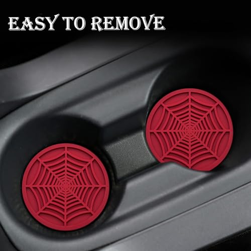 Set 2 Portavasos para Carro 2.75 pulg Antideslizante Rojo miniatura 6