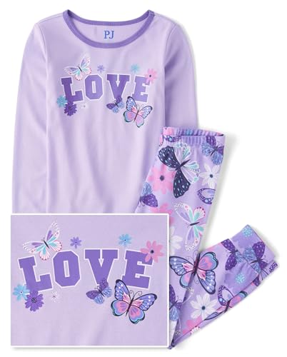 The Children's Place Girls' Long Sleeve Top and Pants, Snug Fit, 2 Piece Pajama Set3