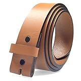 100% Solid Cowhide Leather Leather Belt Snap on Belt Strap 1.5